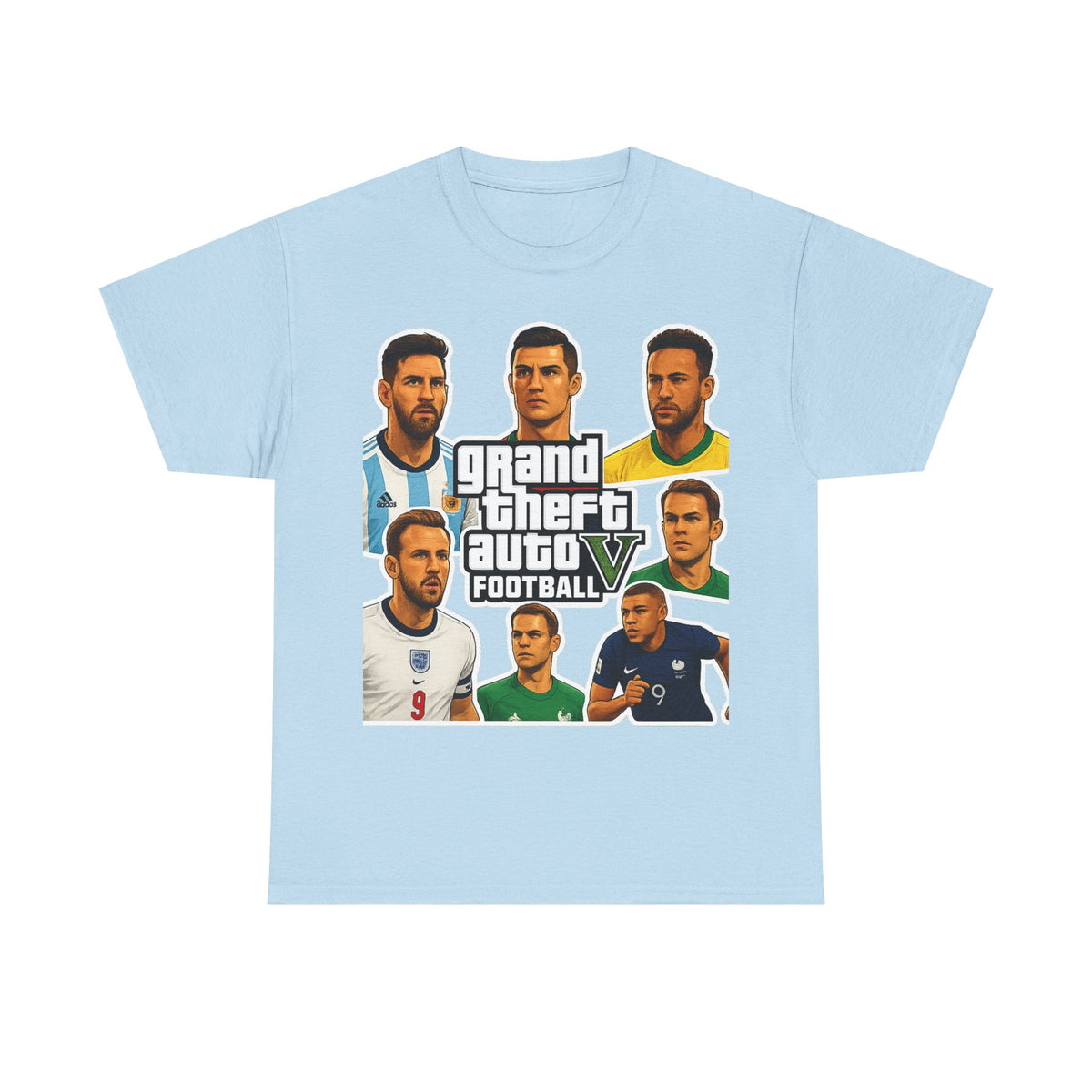 Graphic Tee — 'Grand Theft Auto V Football' Soccer Players Collage Shirt