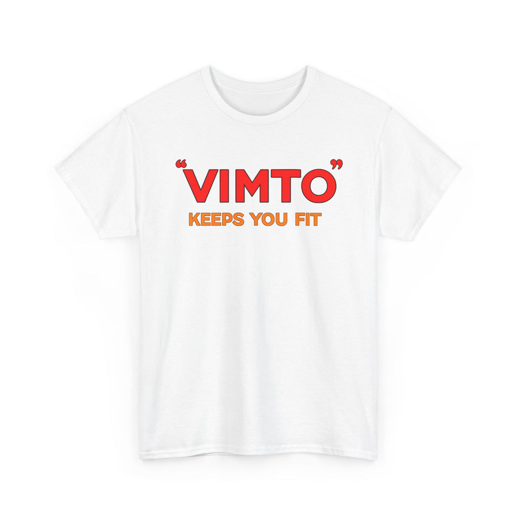 VIMTO "Keeps You Fit" Graphic Tee — Retro Beverage Logo T-Shirt