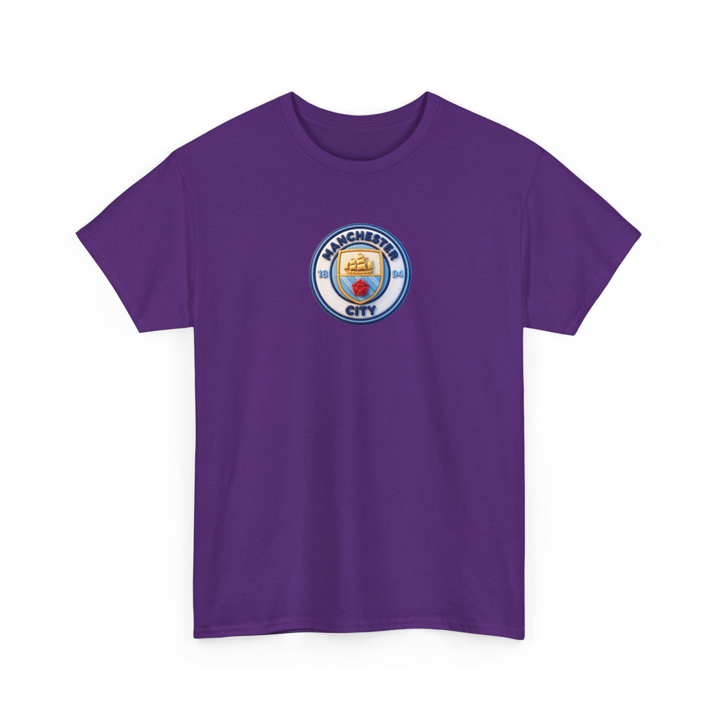 Manchester City Crest Unofficial 3D T-Shirt — Minimal Soccer Logo Tee