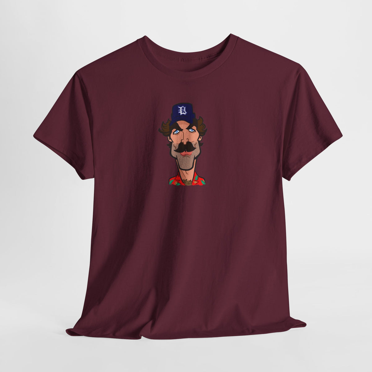 Magnum PI Retro Caricature T-Shirt — Retro Mustache Hat Portrait Tee
