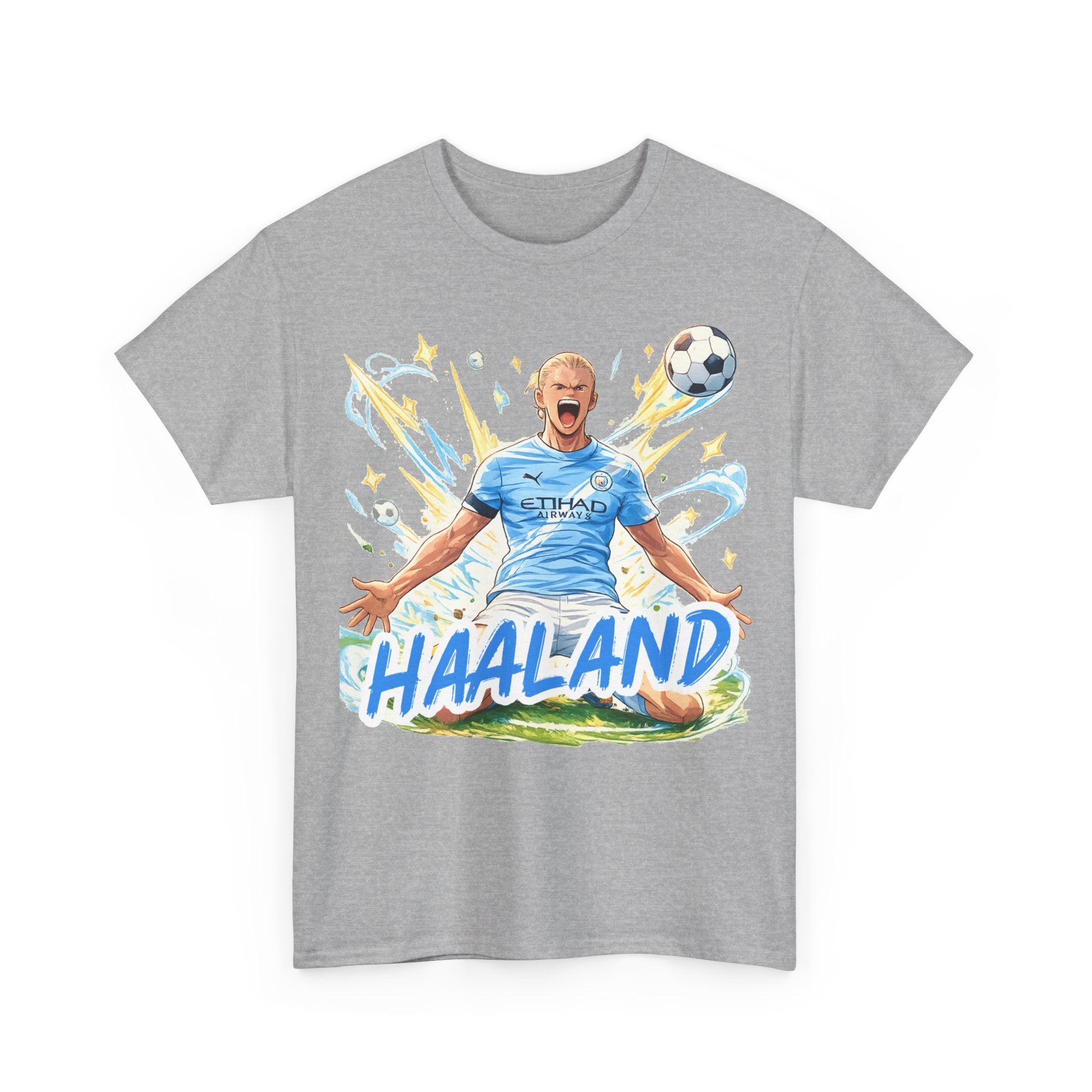 Erling Haaland Anime Fan Tee — Celebratory Football Player Graphic T-Shirt