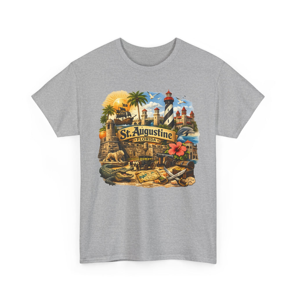 St. Augustine Florida Vintage Travel Tee — Retro Beach & Lighthouse Souvenir T-Shirt