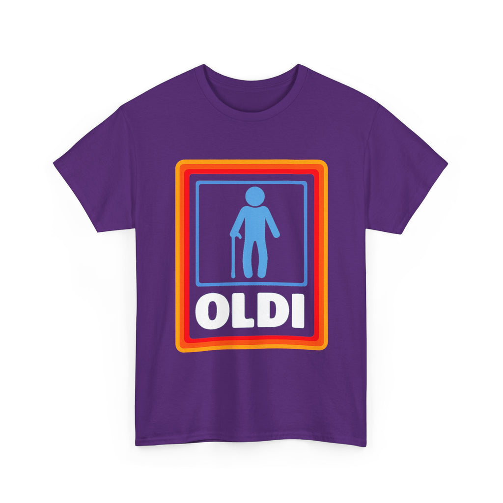 Oldi Retro Logo Tee — Funny Elderly Humour T-Shirt