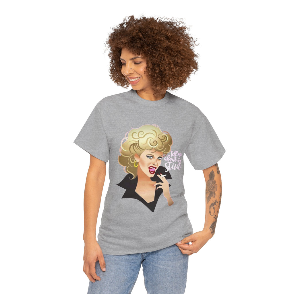 Retro Glam T‑Shirt — 'Tell Me About It, Stud' Vintage Pop Art Tee