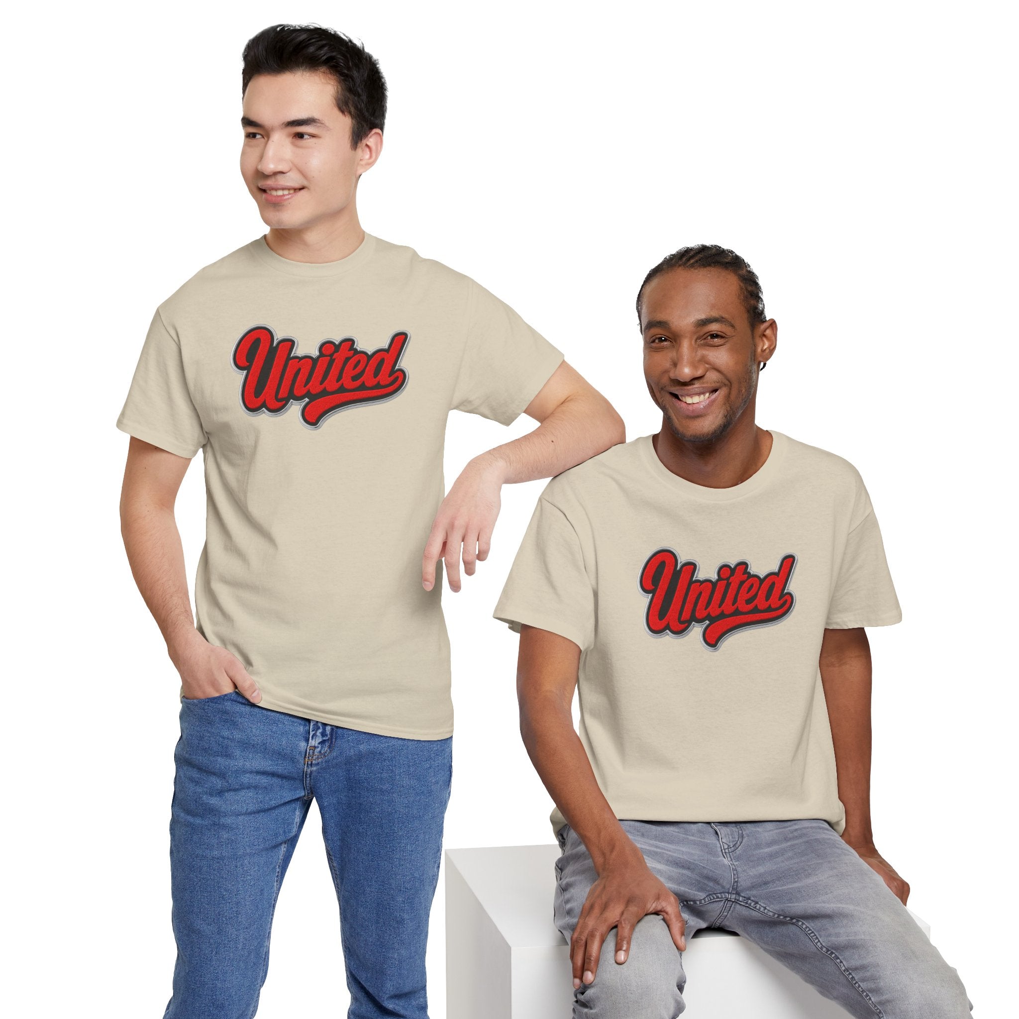 United Retro Script Tee — Vintage Red Logo T‑Shirt