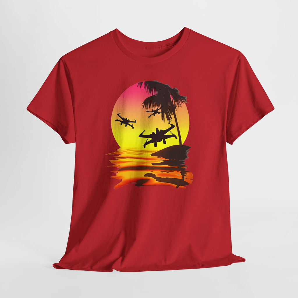 Star Wars X-Ring Sunset Beach Plane T-Shirt