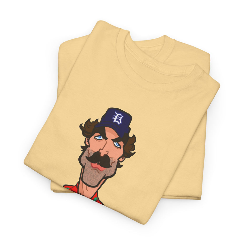 Magnum PI Retro Caricature T-Shirt — Retro Mustache Hat Portrait Tee