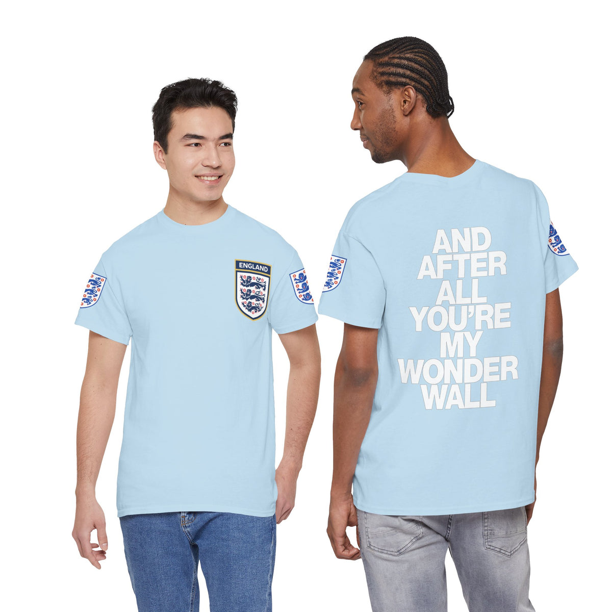 England Football Tee — "And After All You're My Wonderwall" Lyrics Tee