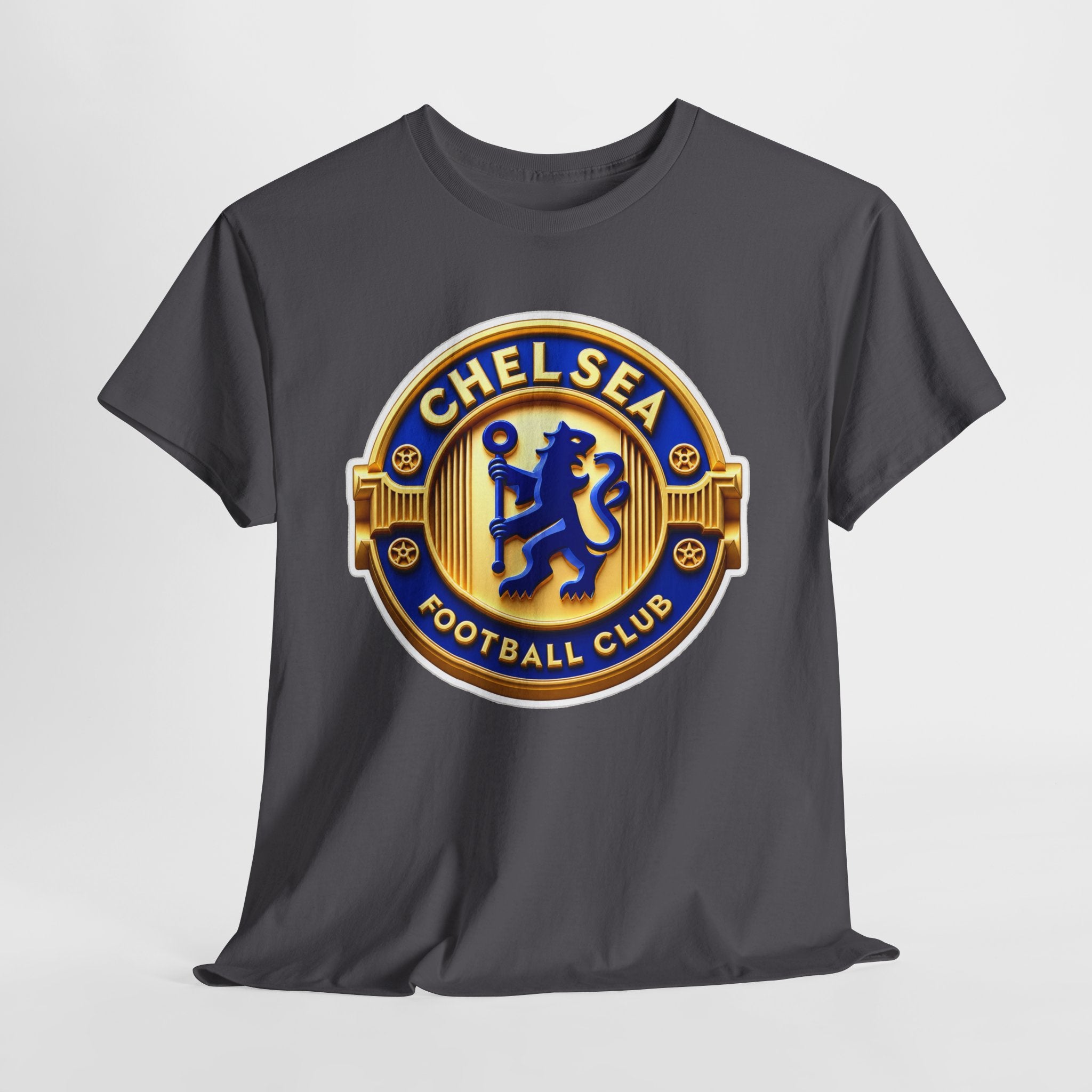 Chelsea Football Club Crest Tee — Retro Blue & Gold Soccer Emblem T-Shirt