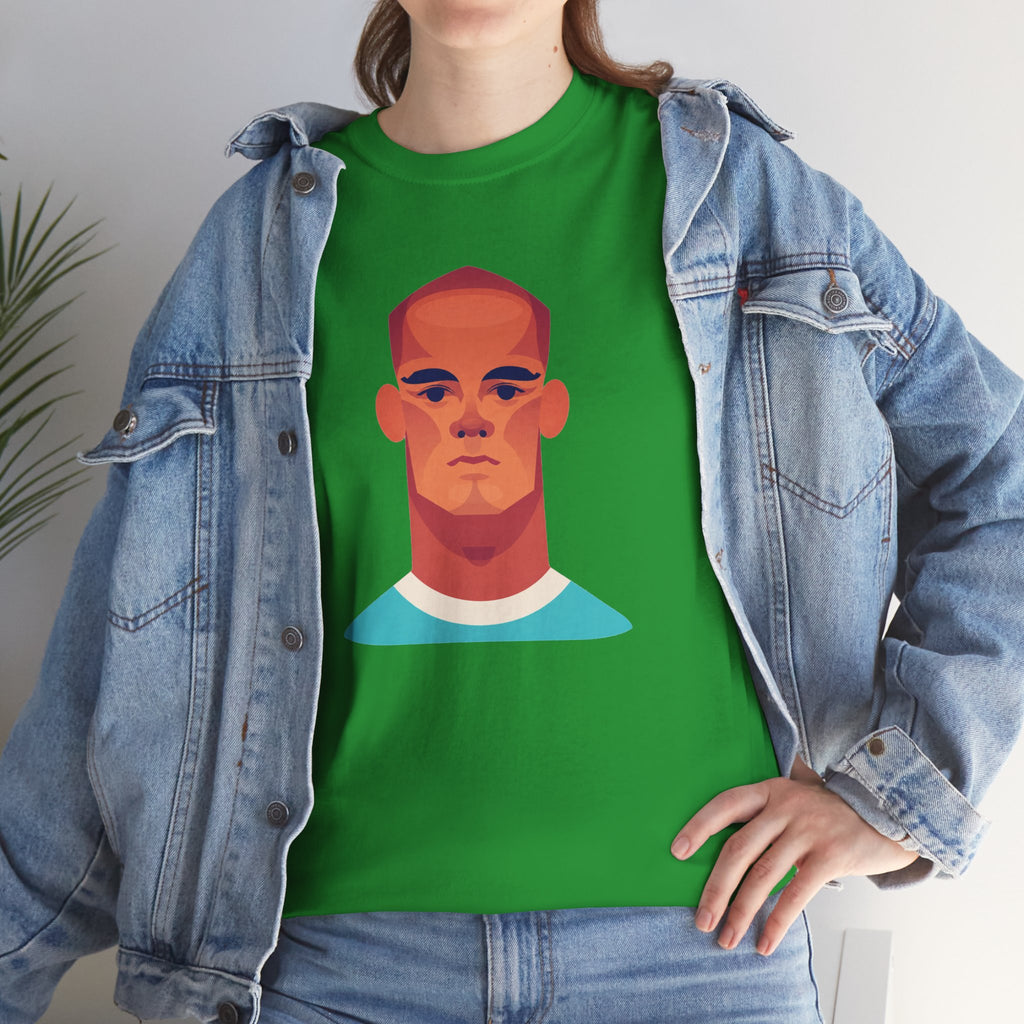 Vinny Kompany Manchester City Legend Minimalist Portrait Tee — Bold Stylized Face Graphic T-Shirt