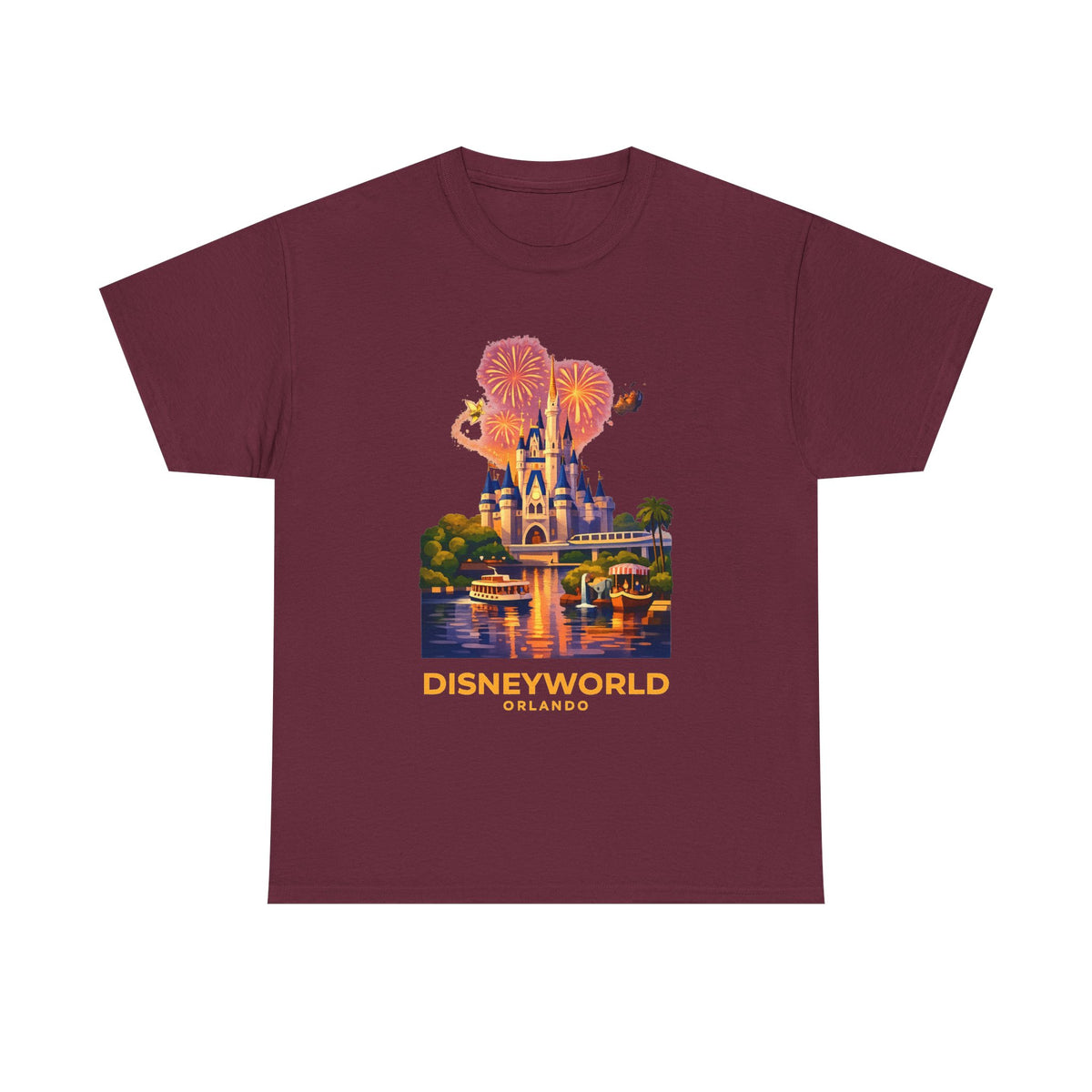 Disney World Castle Orlando Fireworks Cotton T‑Shirt