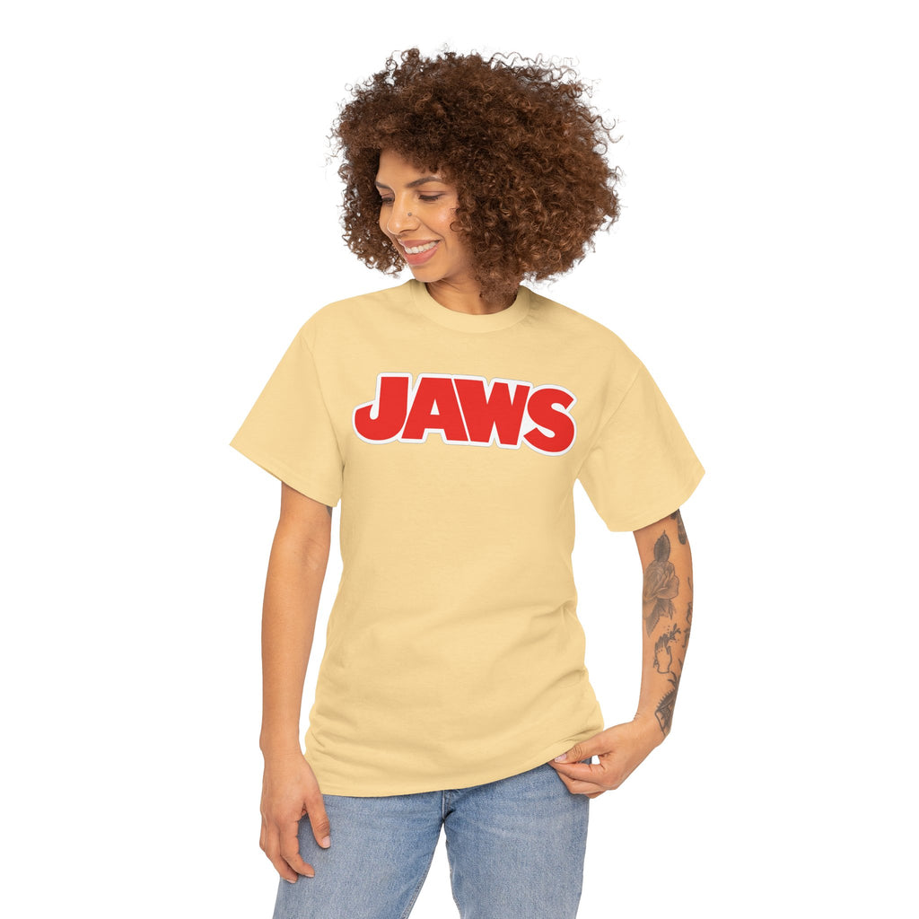 Jaws Logo Tee — Retro Red Movie Graphic T‑Shirt