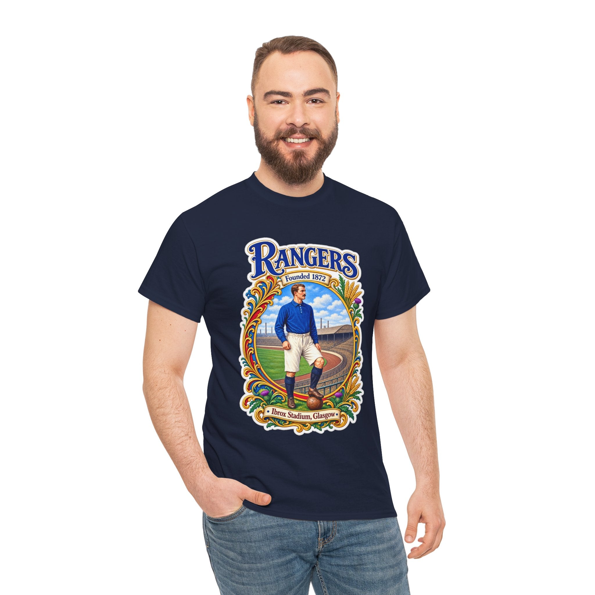 Rangers Retro Player Field Graphic Cotton T-Shirt