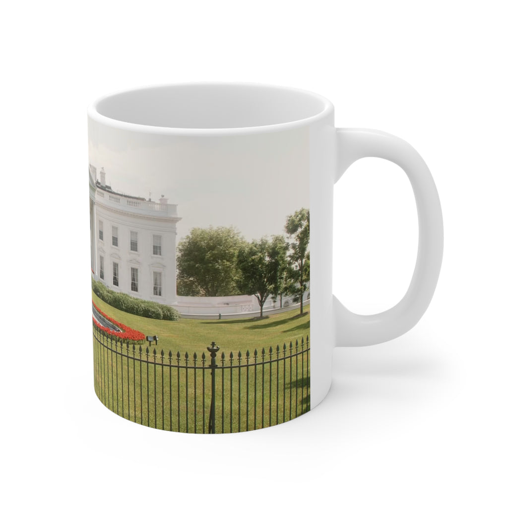 White House Landmark Photo Ceramic Mug — White House Front View, 11oz & 15oz