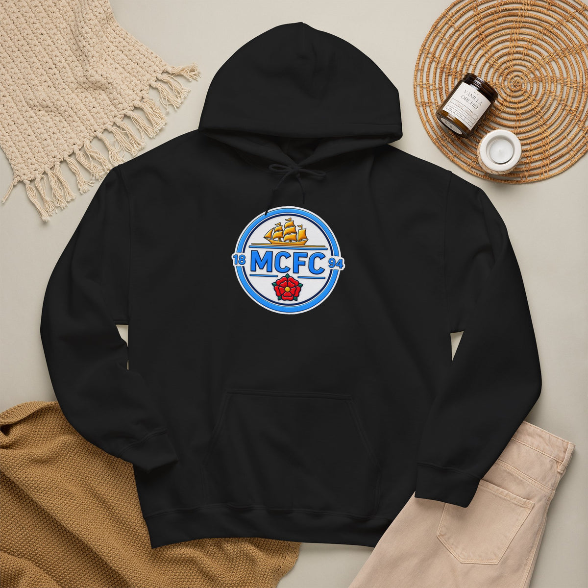 MCFC Logo Hoodie – Vintage Football Club Crest Pullover