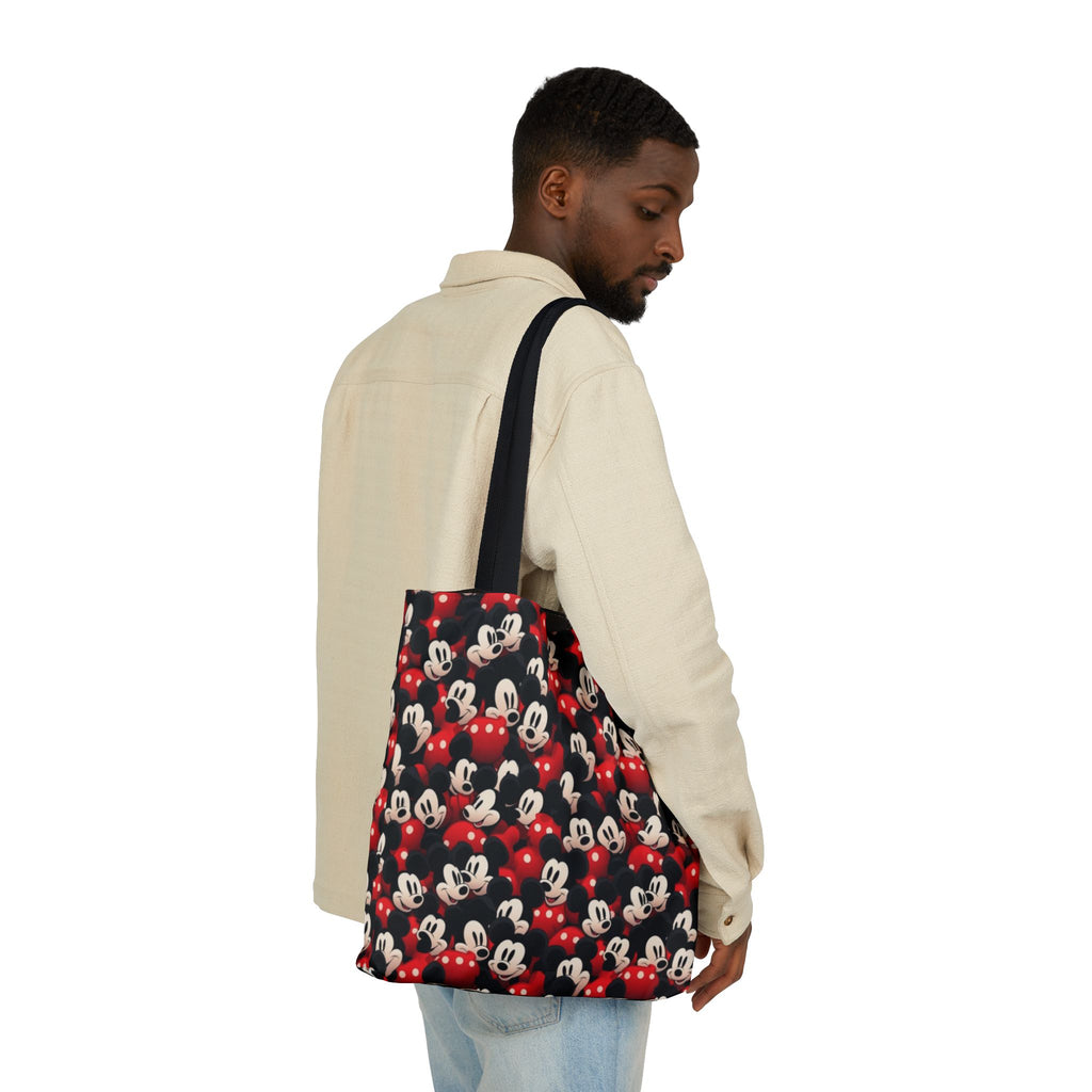Mickey Mouse Canvas Tote — Retro Cartoon Character Allover Print