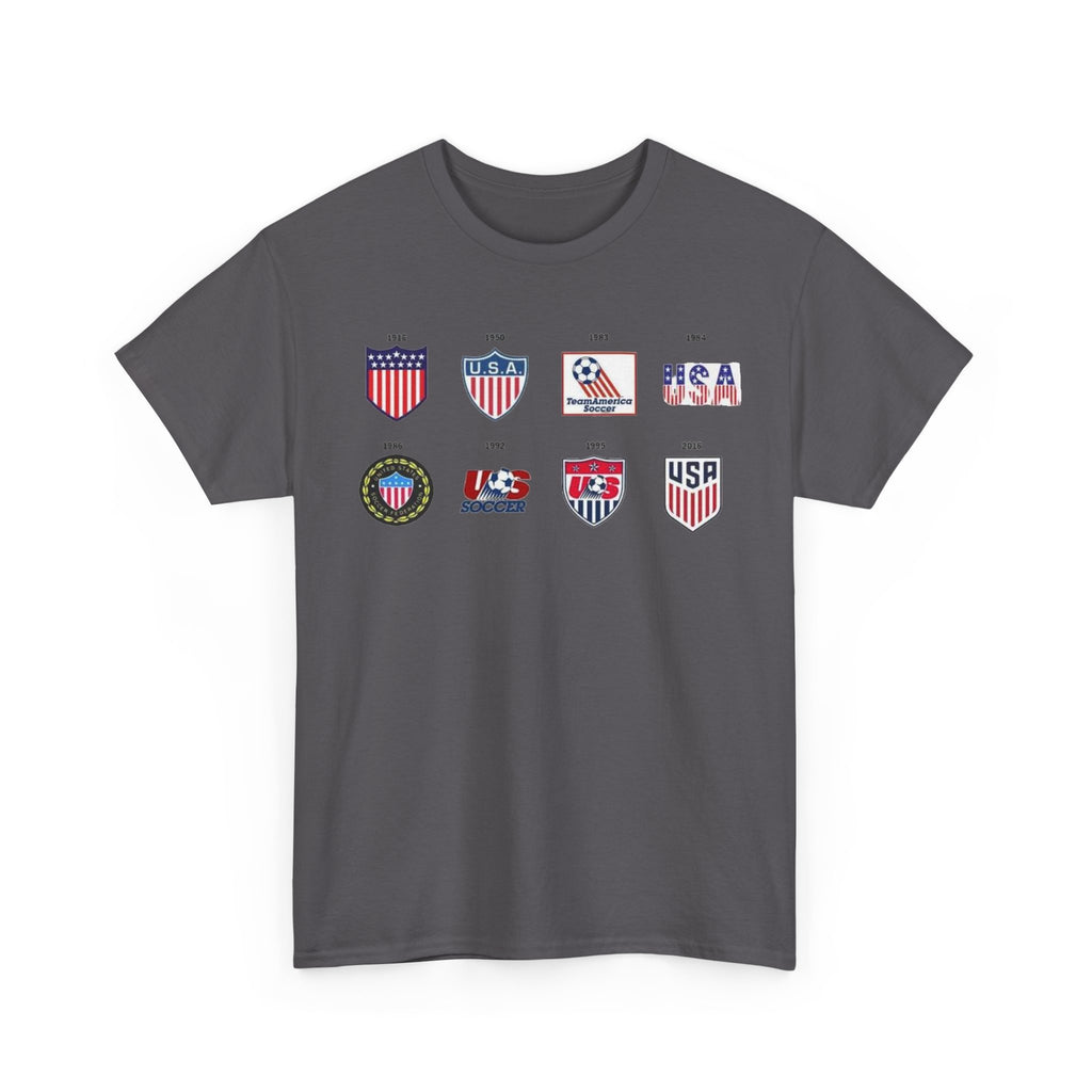 USA Soccer Logos Graphic Tee — Retro American Soccer Logo T‑Shirt