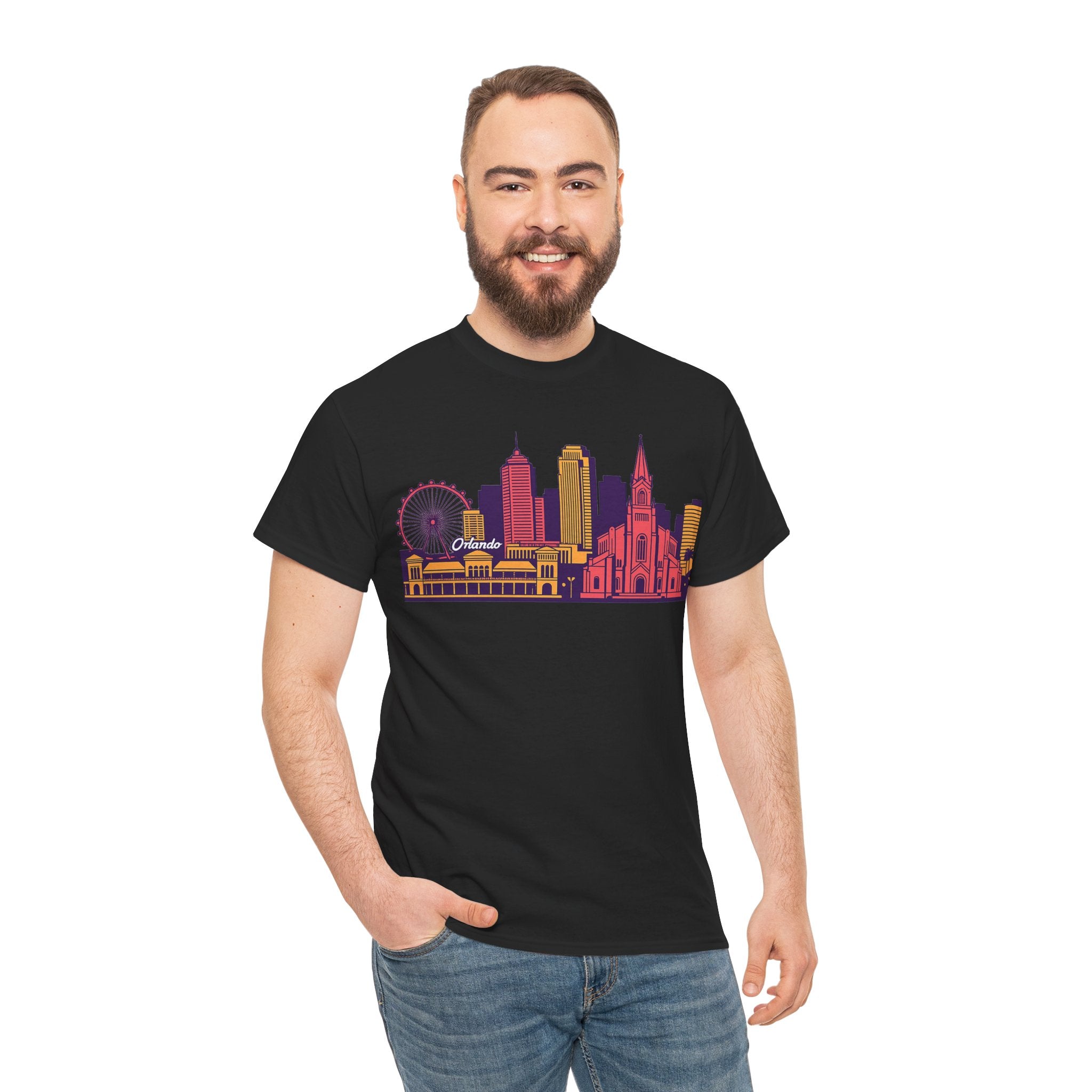 Orlando City Skyline T-Shirt — Colorful Urban Landmark Graphic Tee