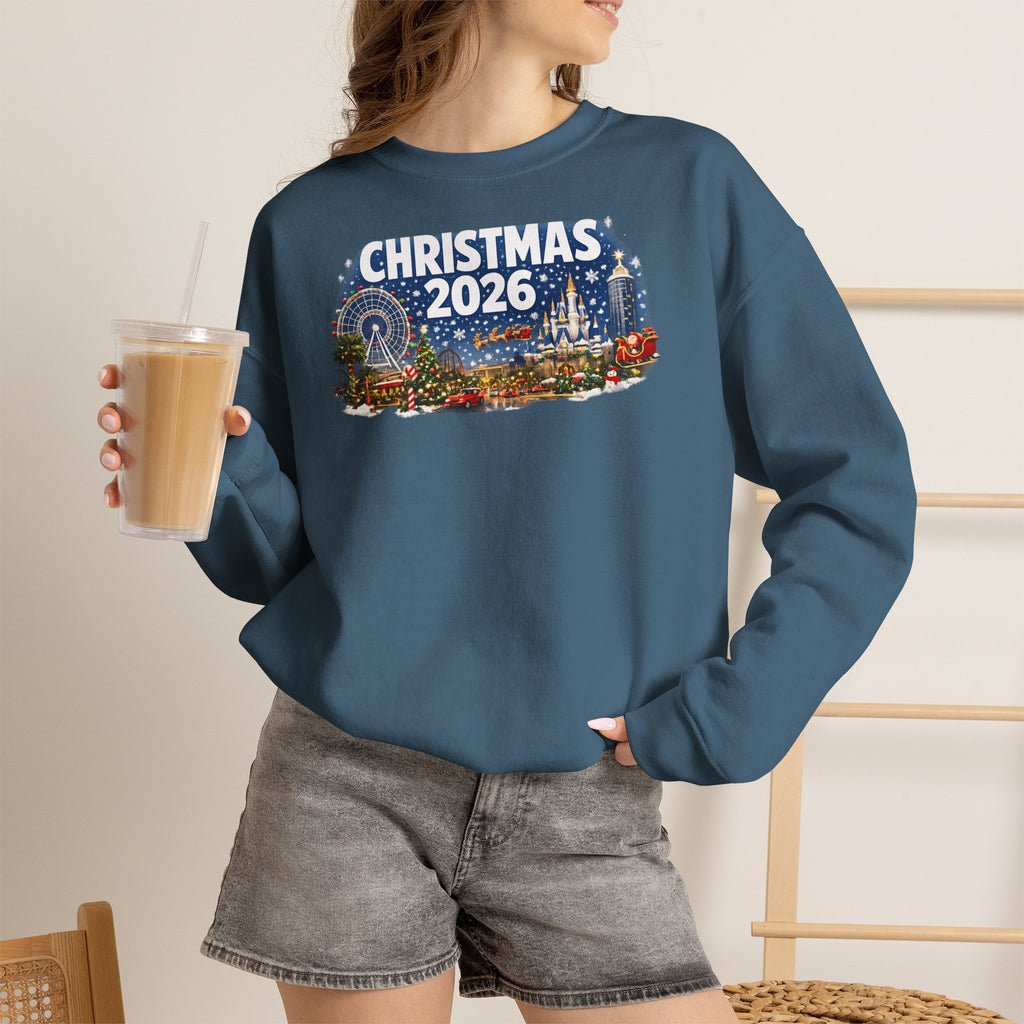 Christmas 2026 Holiday Sweatshirt – Festive Winter Cityscape Crewneck