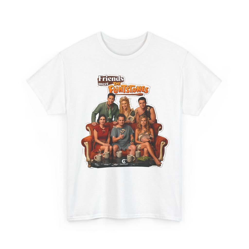 Friends meets the Flintstones TV Sitcom Cast Graphic Tee — 'Friends' Retro Couch Design