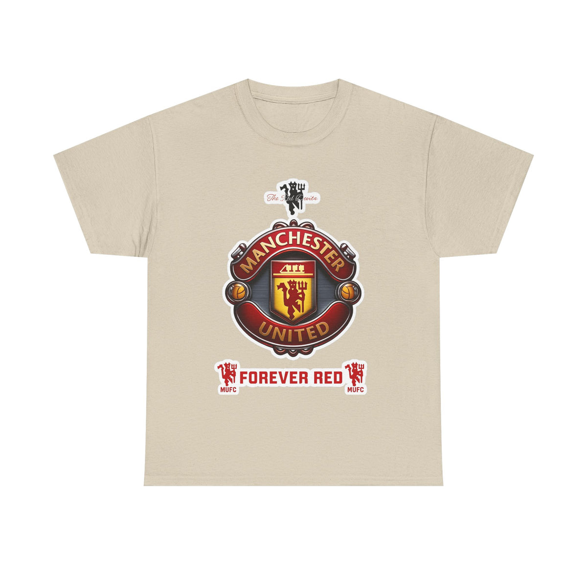 Manchester United Inspired Football Crest Tee — "Forever Red" Supporter Shirt