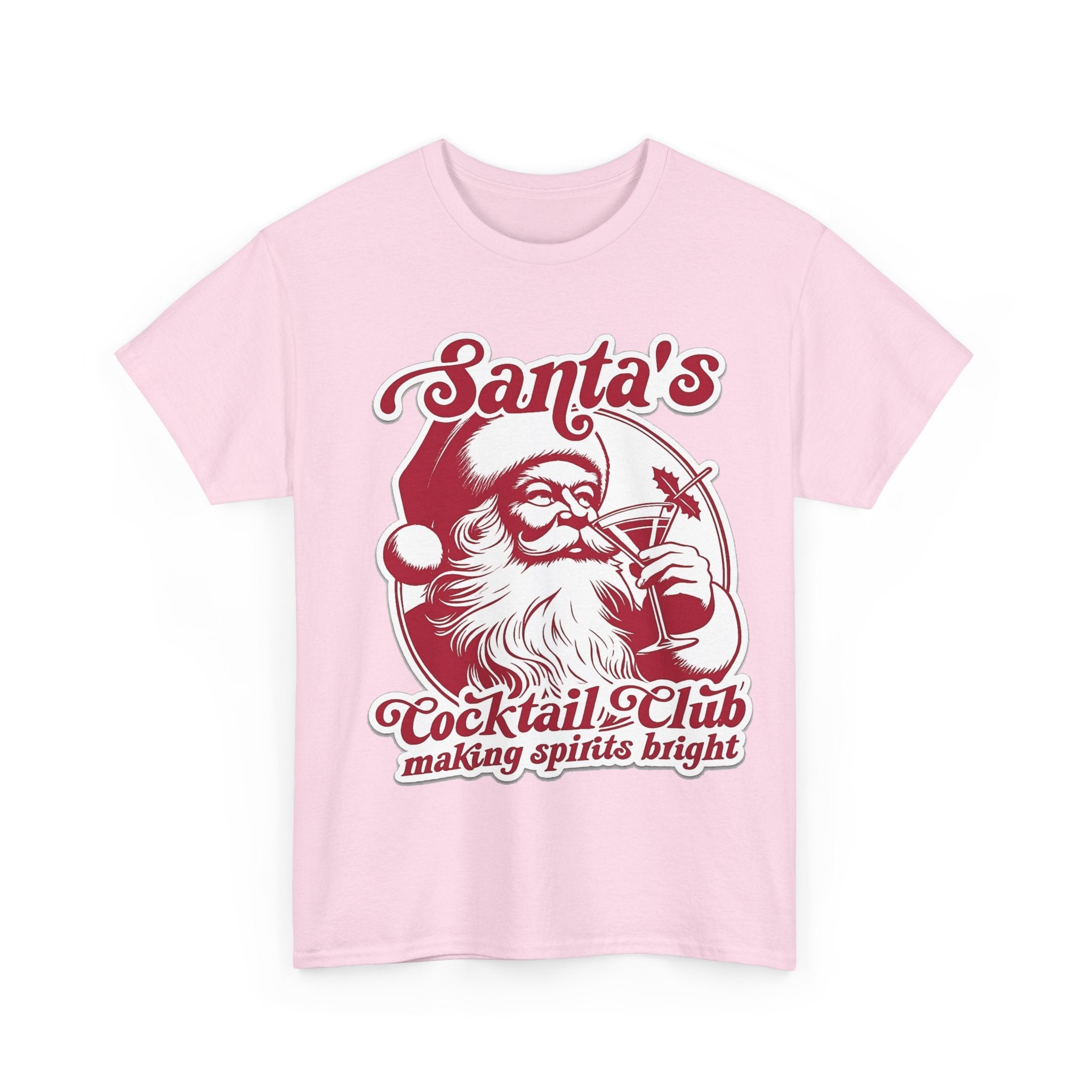 Santa’s Cocktail Club Tee — "Making Spirits Bright" Christmas Shirt