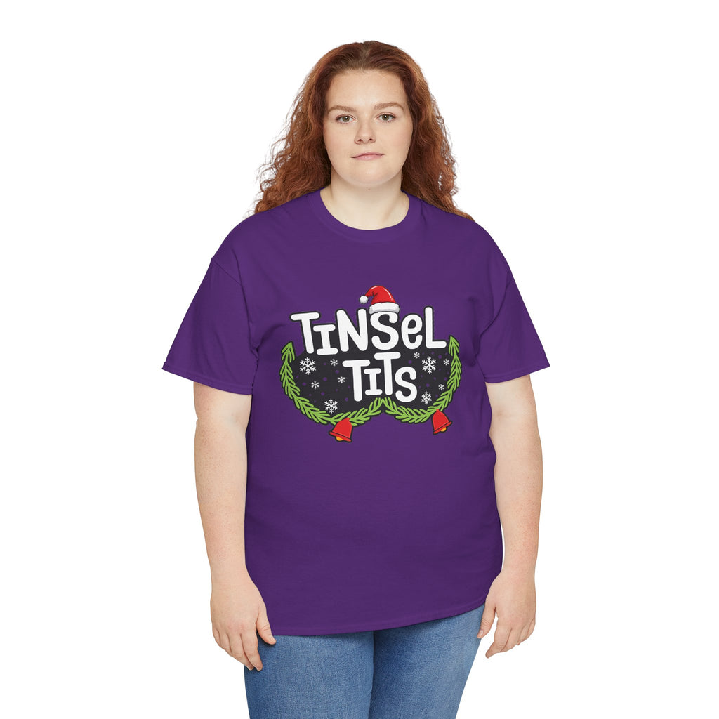 T-Shirt — "Tinsel Tits" Funny Christmas Wreath Holiday Tee