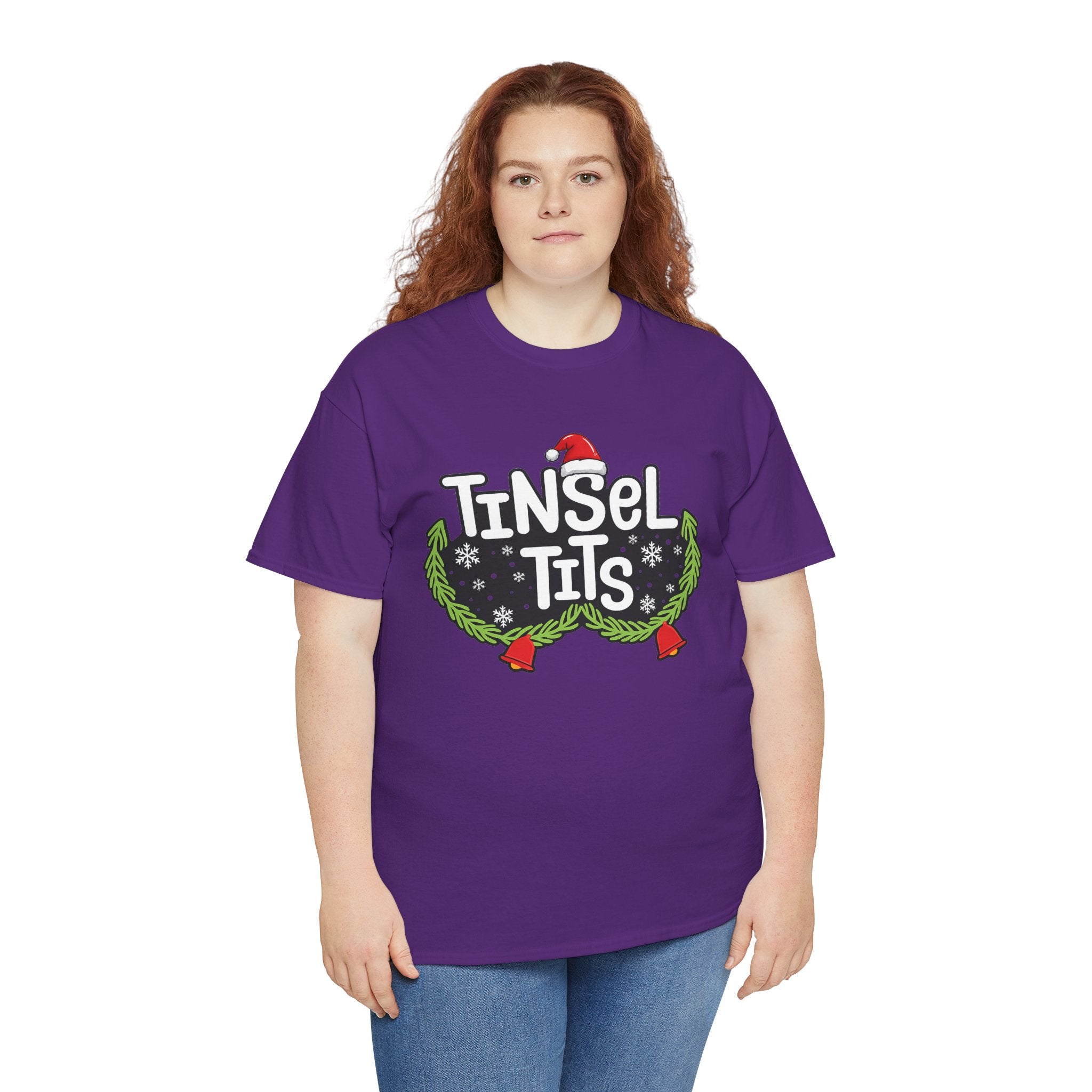 T-Shirt — "Tinsel Tits" Funny Christmas Wreath Holiday Tee