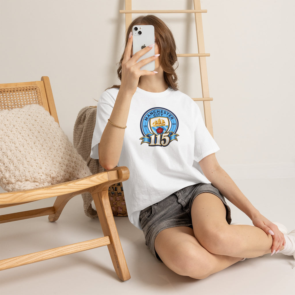 Manchester City 115th Crest Inspired Cotton T-Shirt