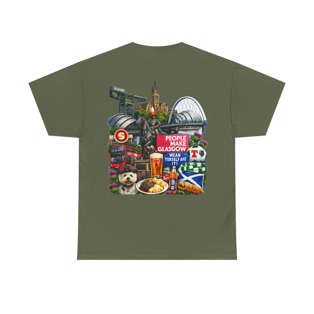 Glasgow Collage T-Shirt — "People Make Glasgow" Scottish City Souvenir Tee