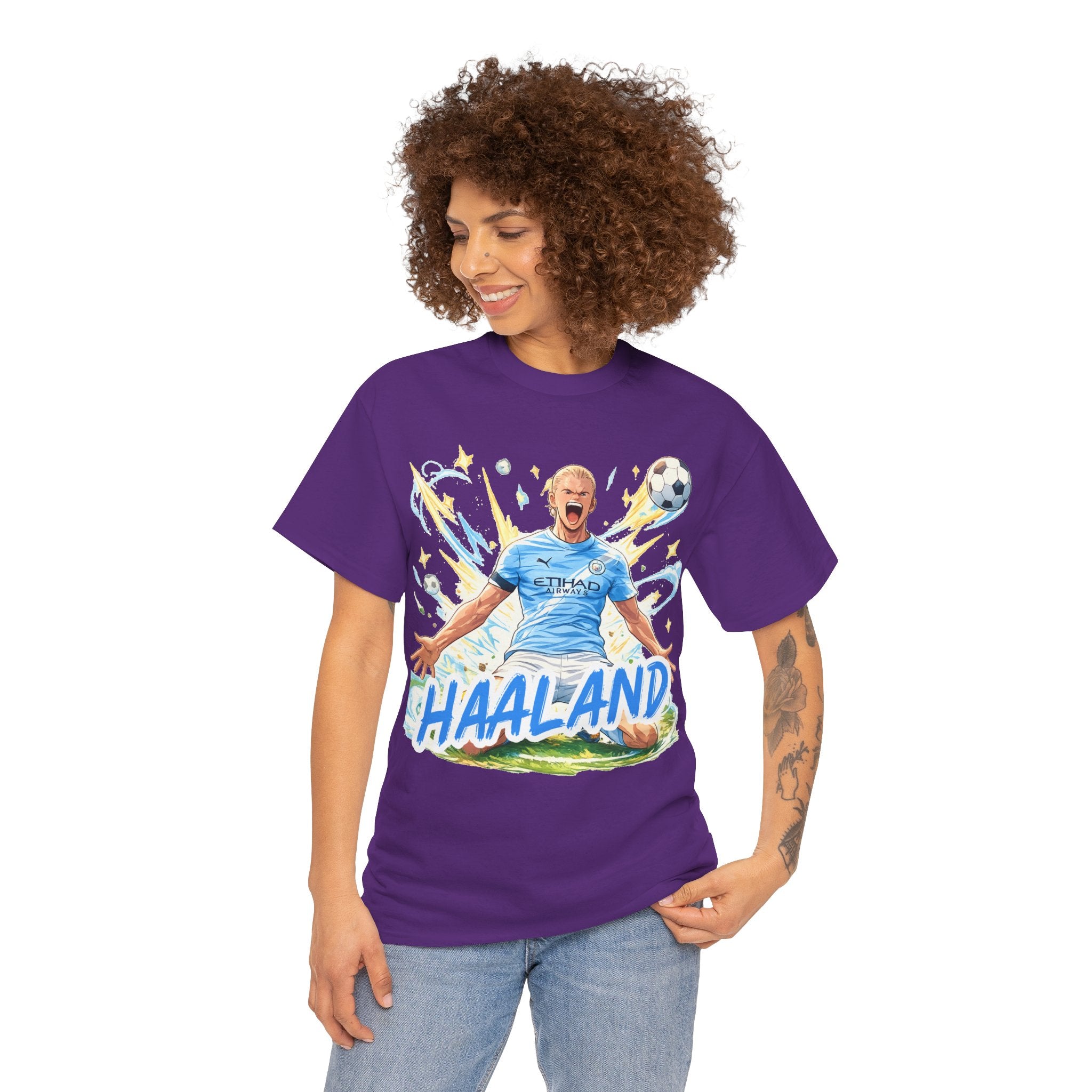 Erling Haaland Anime Fan Tee — Celebratory Football Player Graphic T-Shirt