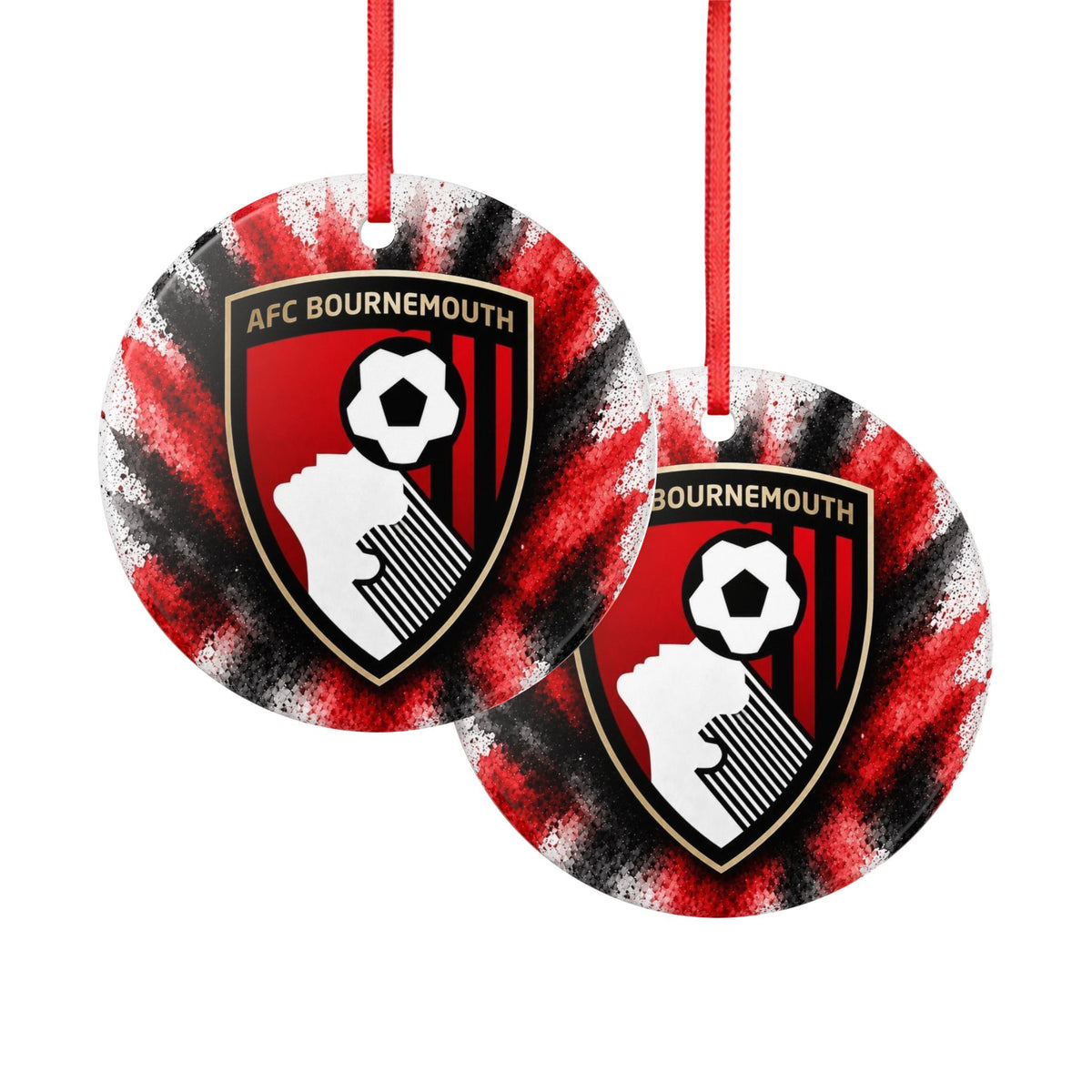 AFC Bournemouth Ceramic Ornament — Red & Black Team Crest Holiday Decoration