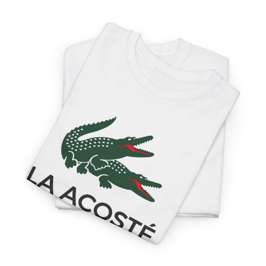 La Acosté Crocodile Logo Graphic Cotton Tee / T-Shirt