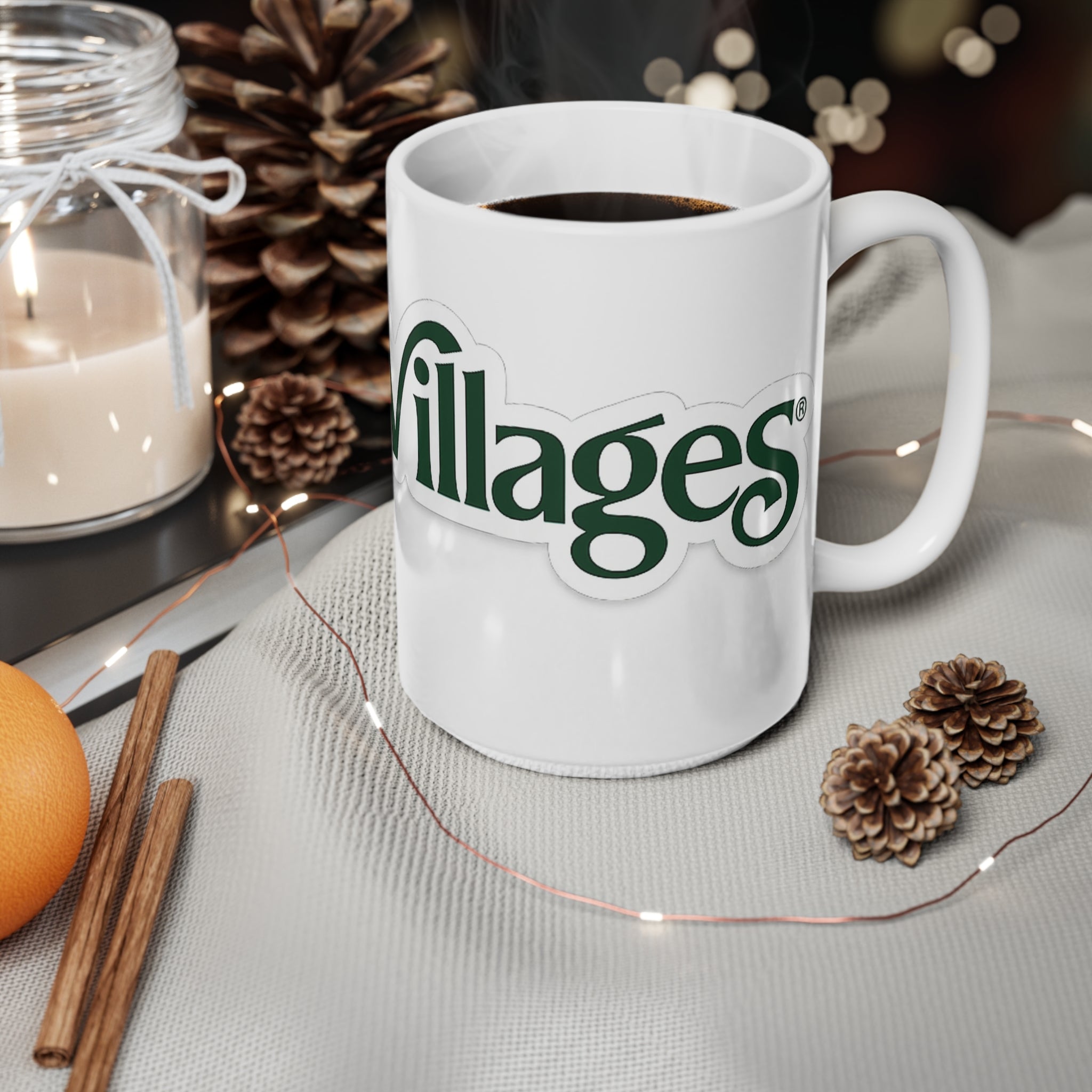 The Villages of Florida Coffee Mug — 'The Villages' Retro Script Ceramic Mug (11oz / 15oz)