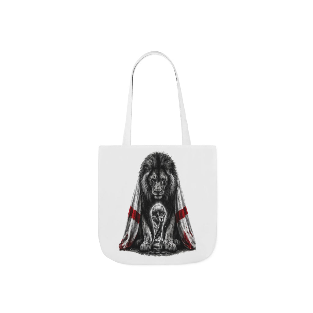 England Lion Guardian Canvas Tote — Protective Lion & Cub Illustration Tote Bag