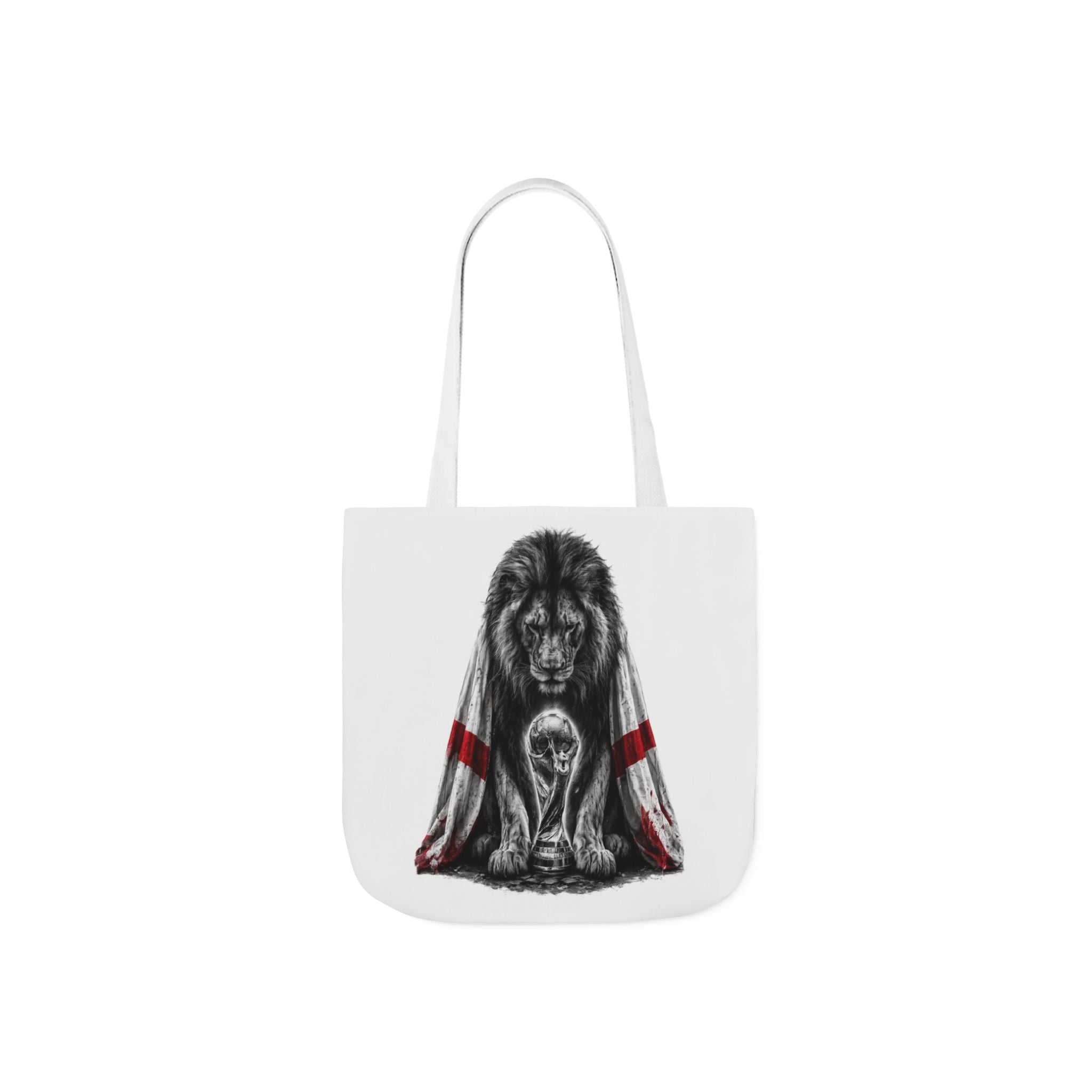 England Lion Guardian Canvas Tote — Protective Lion & Cub Illustration Tote Bag
