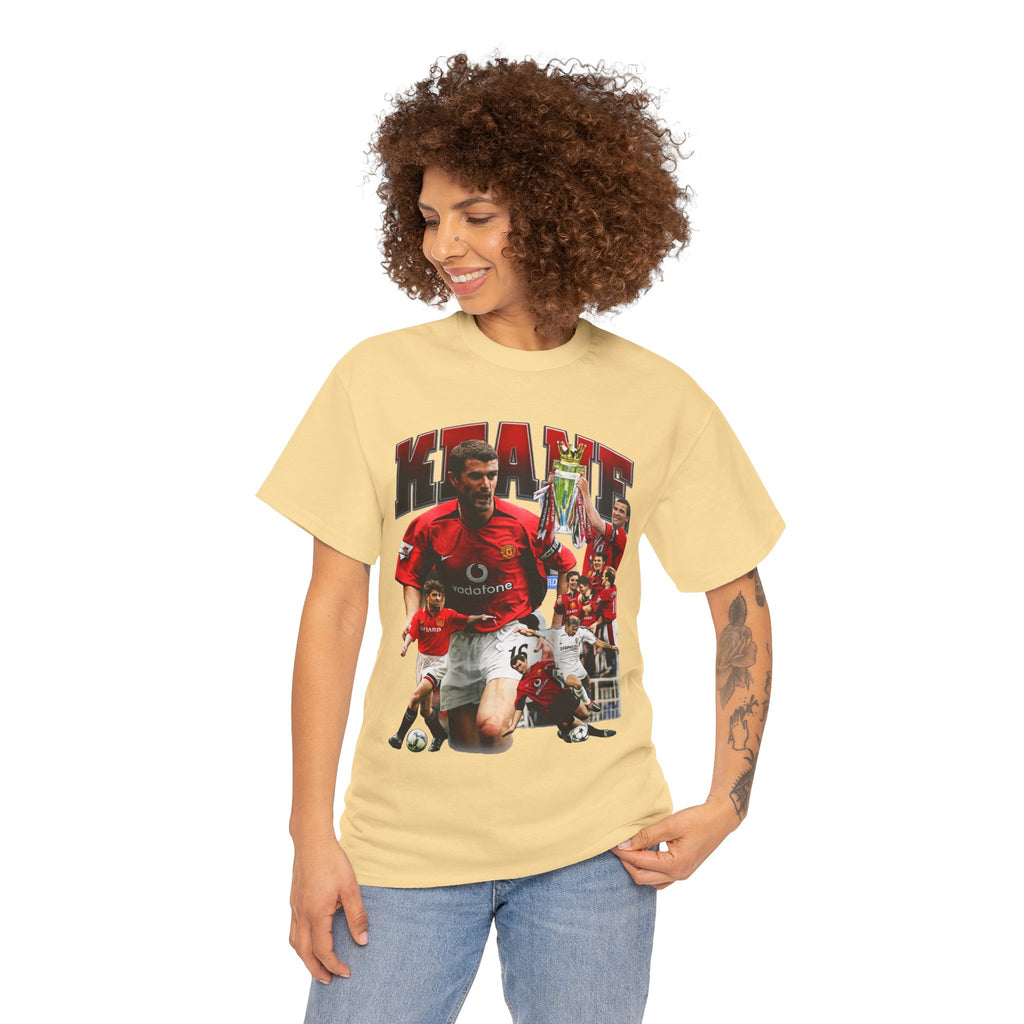 Roy Keane Football Legens Collage Tee — Retro Man United Tribute Shirt
