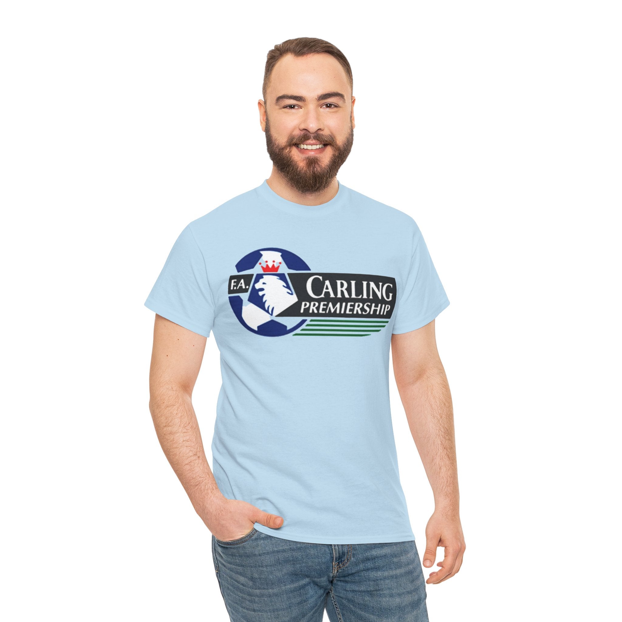 Carling Premiership Soccer Logo Tee — Vintage Football T‑Shirt