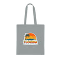 Florida Sunshine State Palm Tree Tote Bag — Retro Beach Sunset Cotton Tote