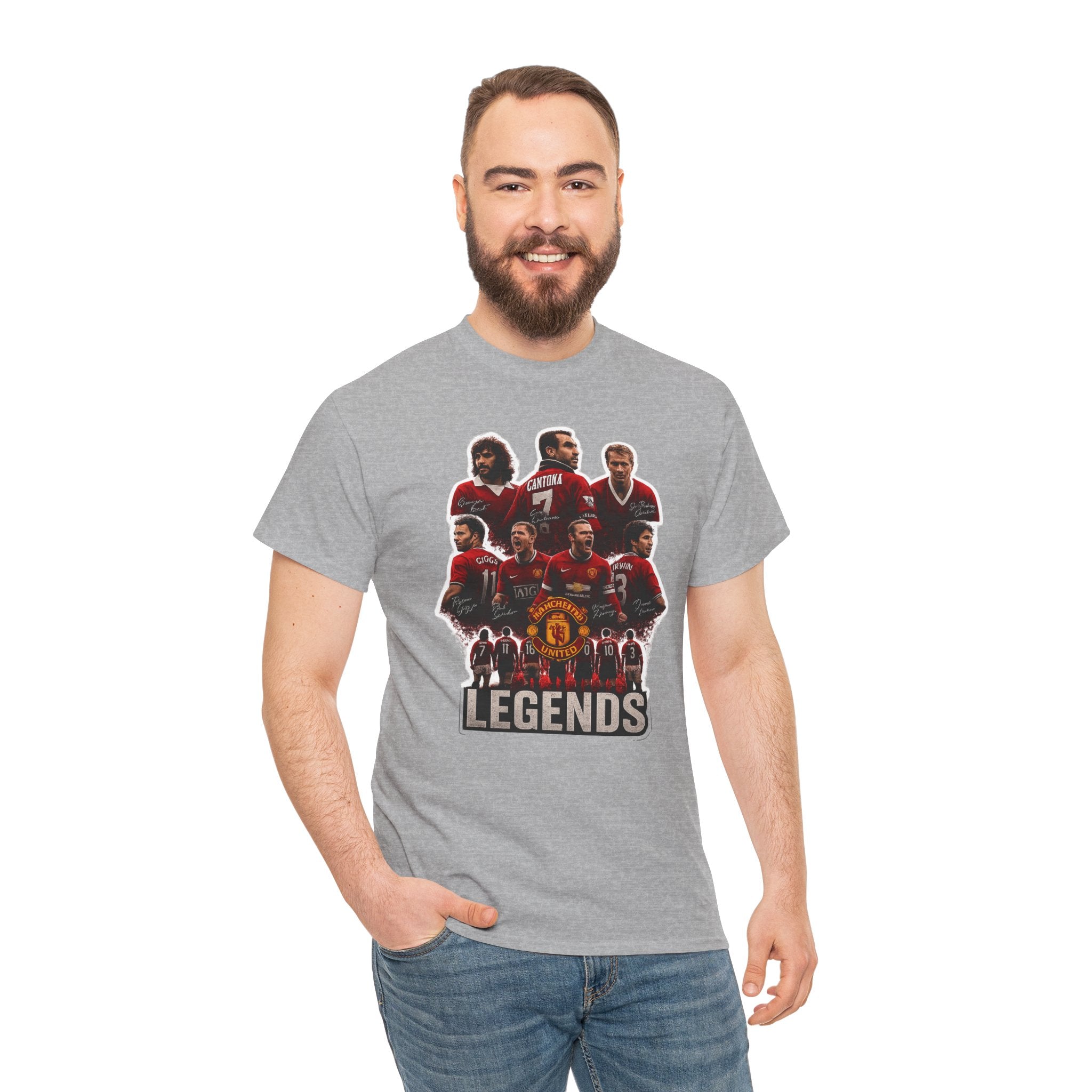 Manchester United Legends Football Team Tee — Retro Manchester United Players Graphic Shirt
