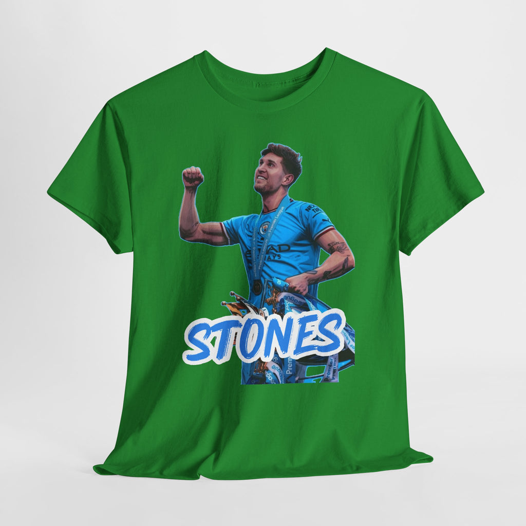 John Stones Manchester City Soccer Fan Tee — Blue Player Graphic T-Shirt