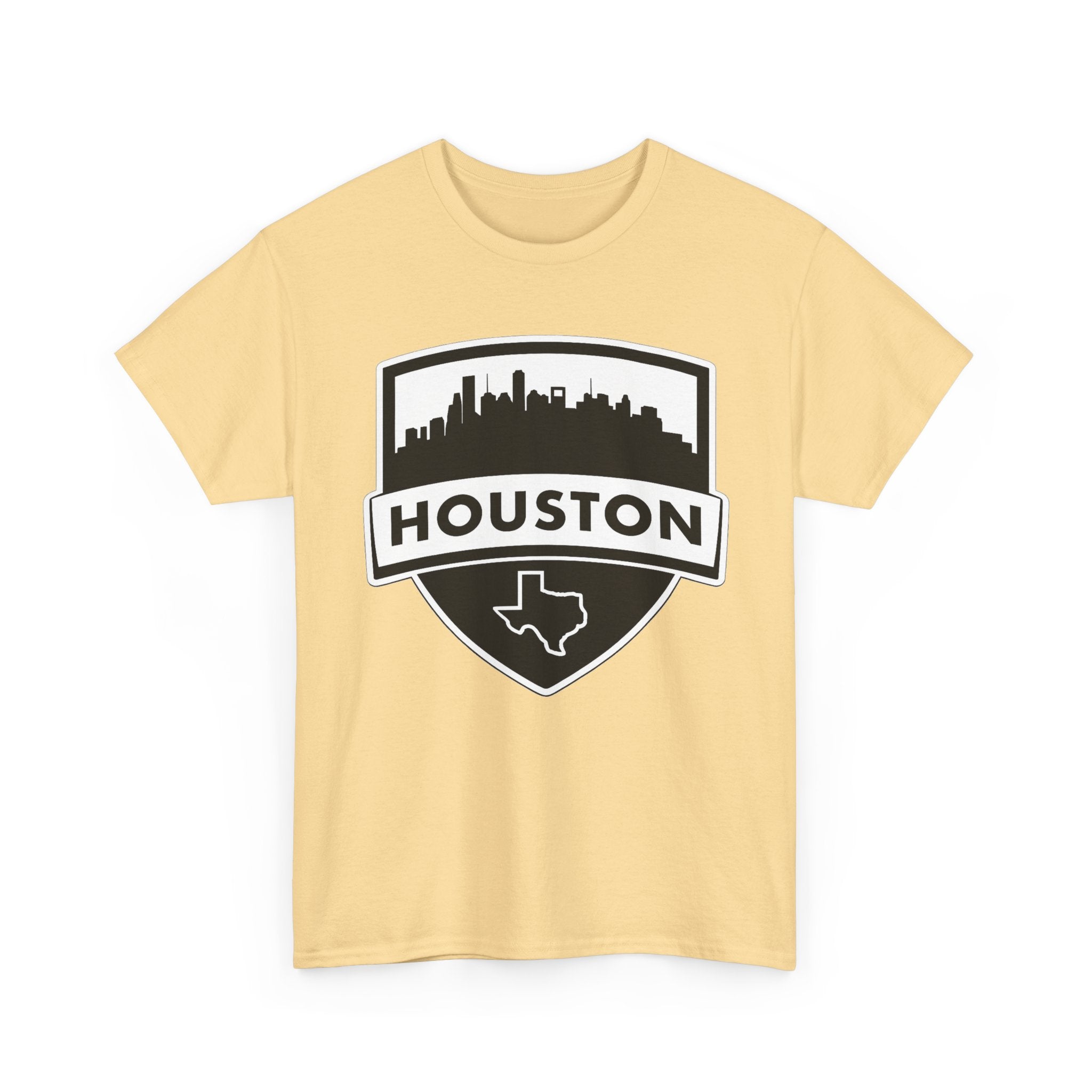 Houston Skyline Shield T-Shirt — Texas Outline City Pride Tee
