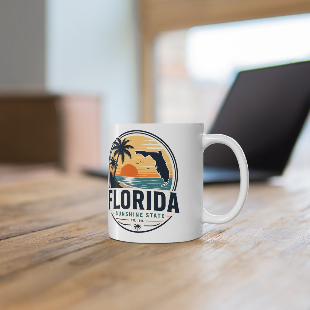 Florida Sunshine State Sunset Mug — Ceramic Coffee Cup (11oz & 15oz)