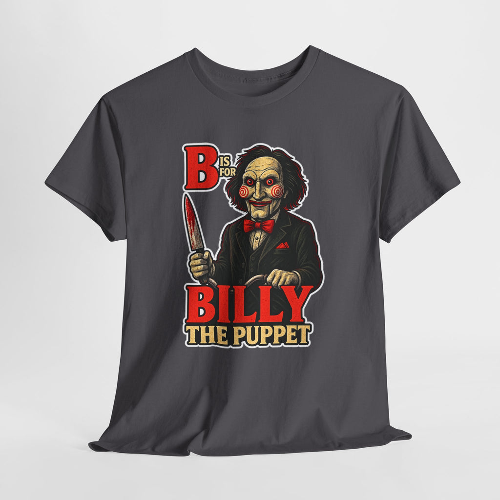 Billy the Puppet Horror Tee — Jigsaw-Style Killer Doll Graphic T-Shirt