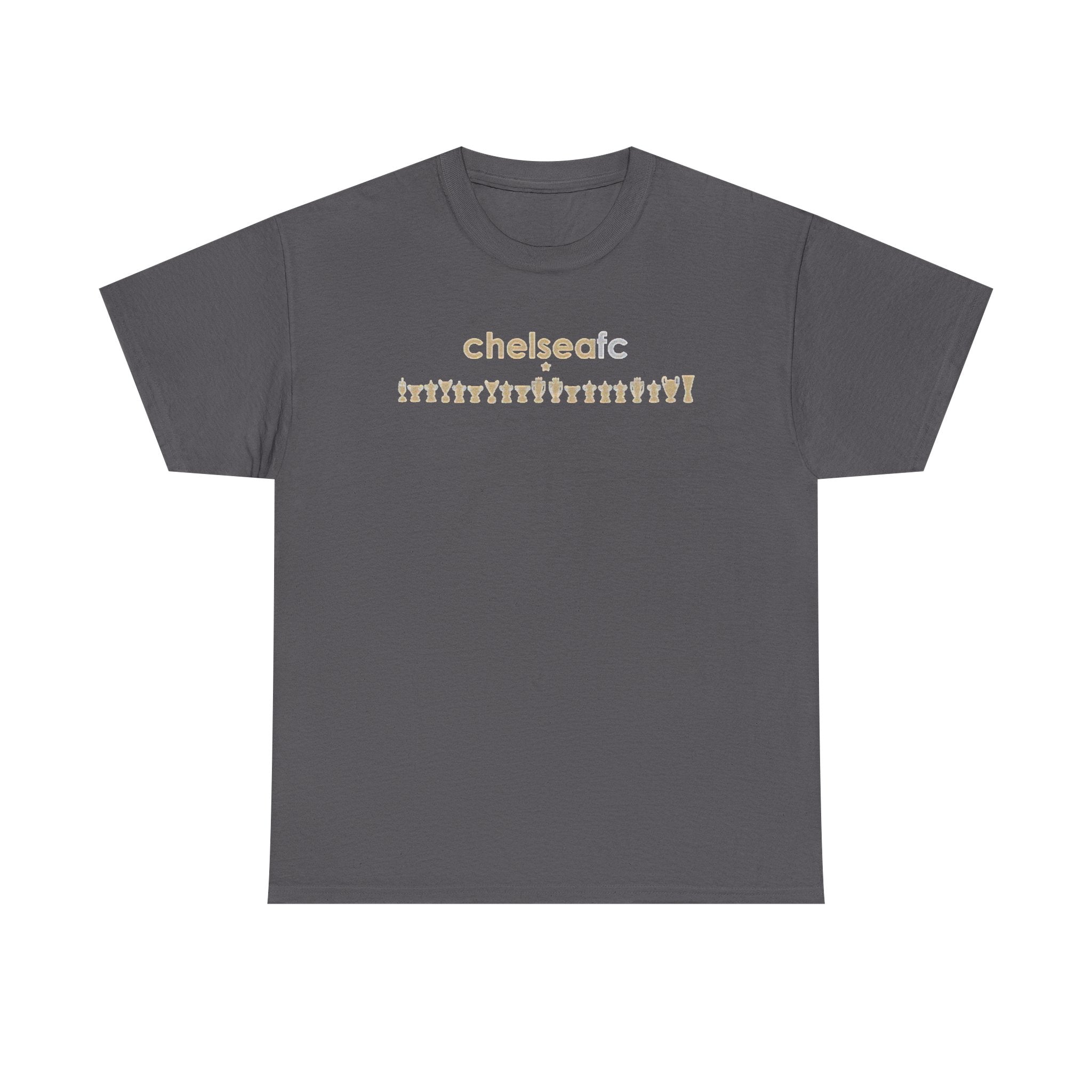 Chelsea FC Retro Silhouette Tee — Beige Logo Football Fans Shirt