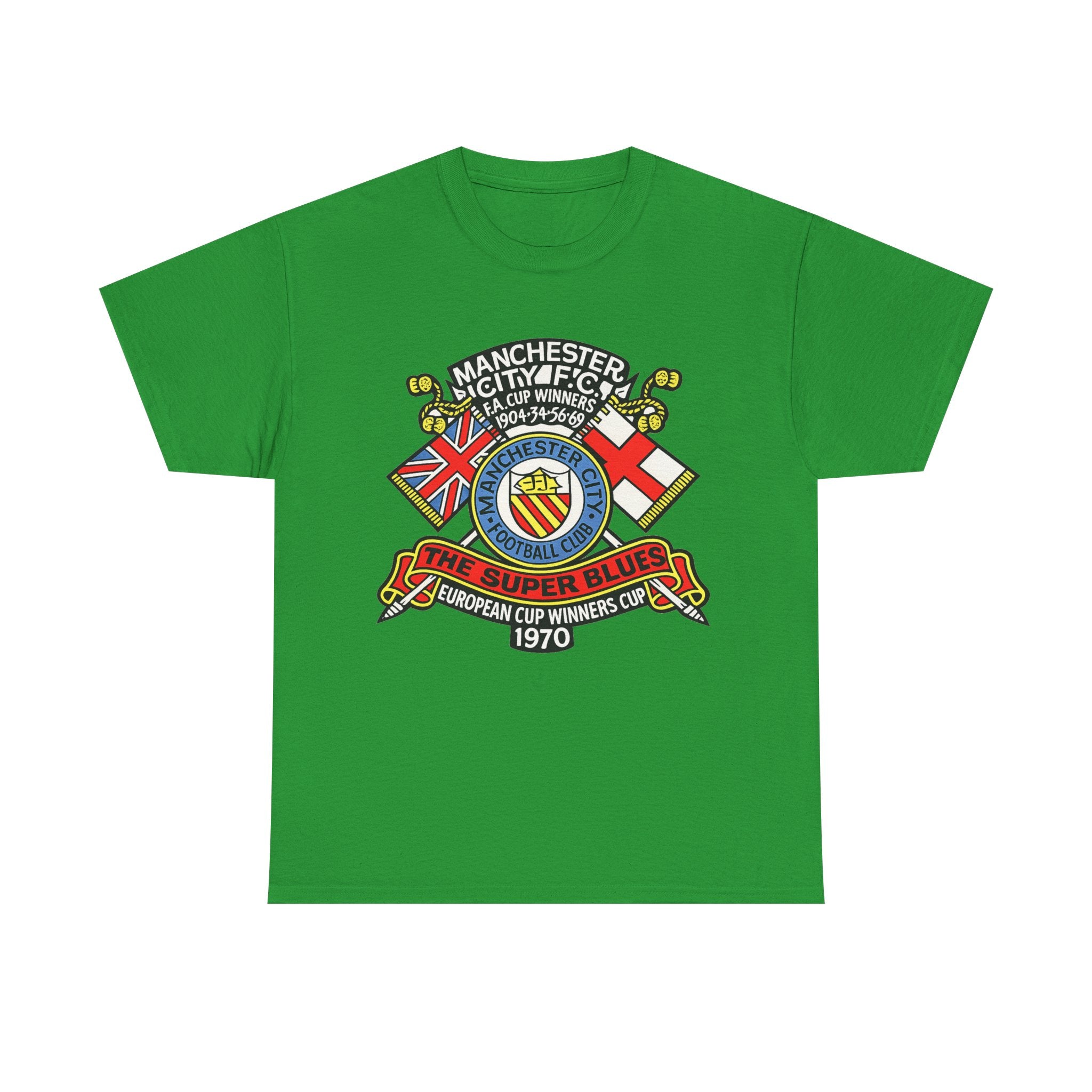 Manchester City Vintage Crest Tee — 'The Super Blues' 1970 European Cup Winners