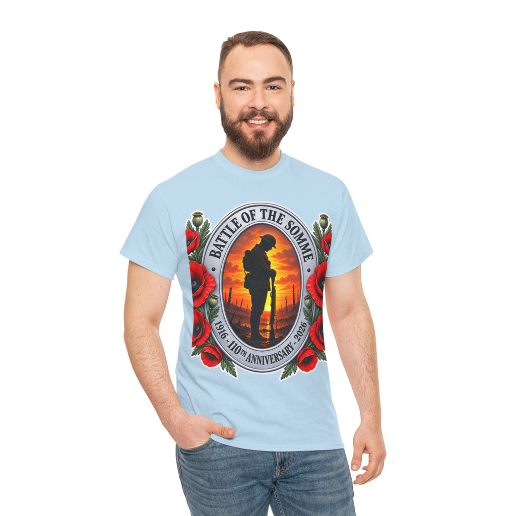 Battle of the Somme Memorial Cotton T-Shirt — 100th Anniversary Poppy Tribute