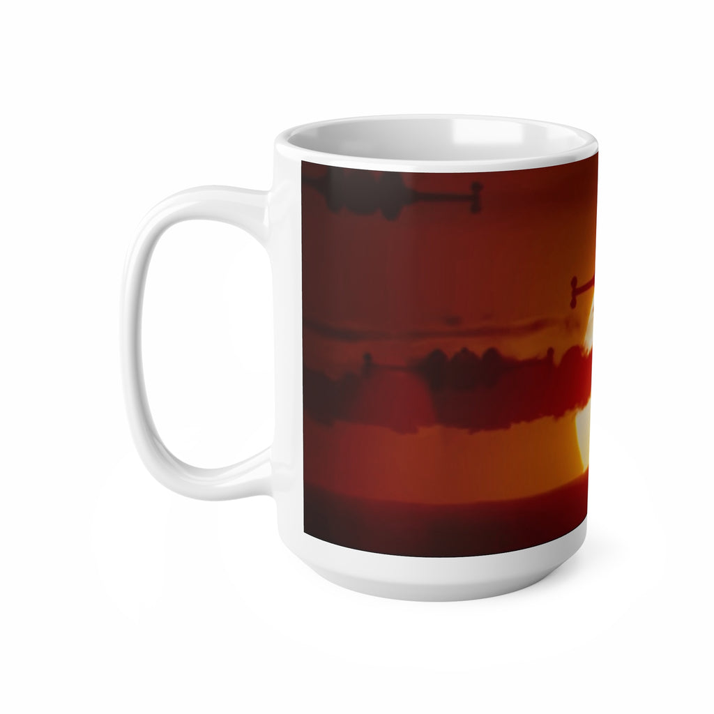 Sunset Tie-Fighter Ceramic Coffee Mug — Vintage Aviation 11oz & 15oz