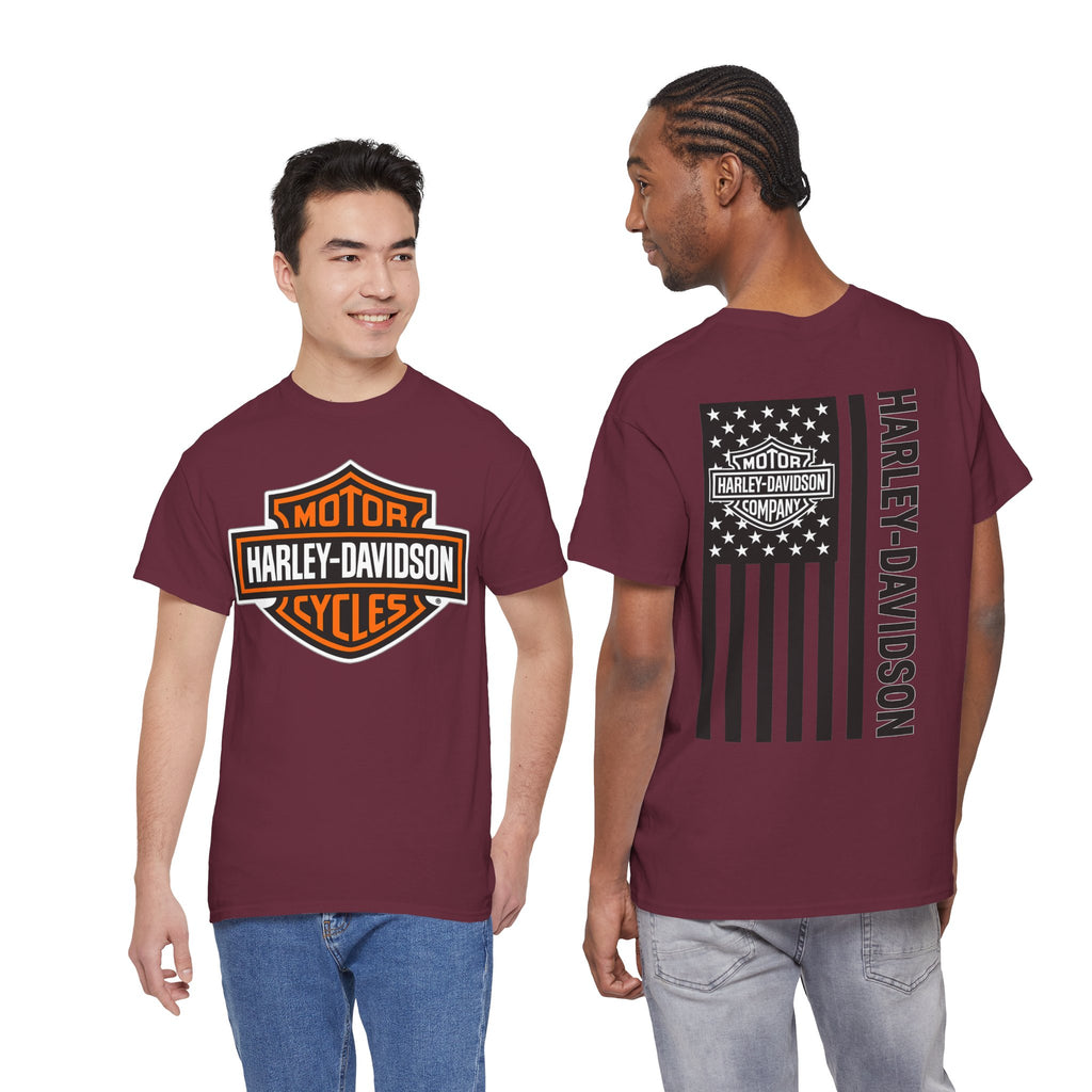 Harley-Davidson American Flag Tee — Vintage Motor Company Back Print