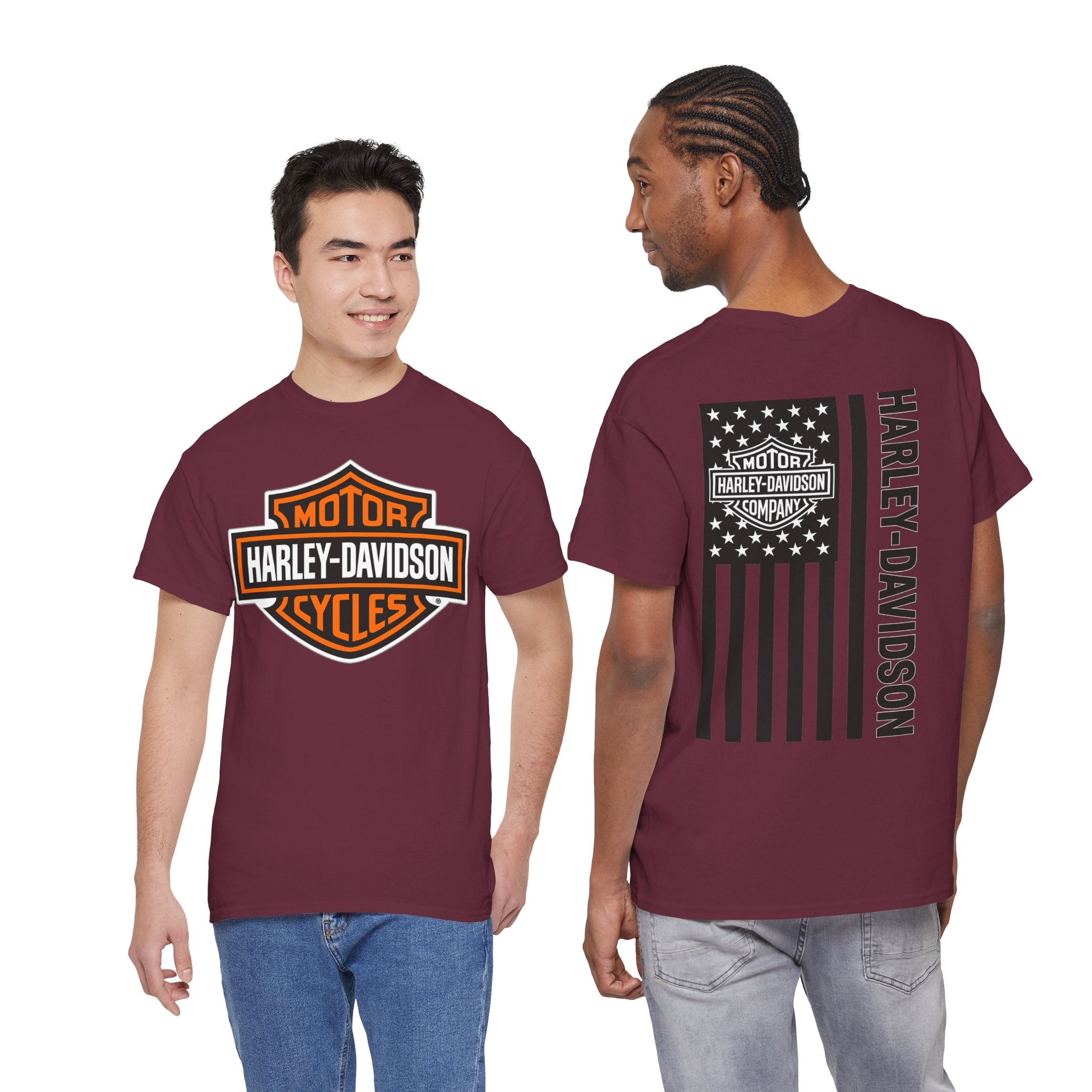 Harley-Davidson American Flag Tee — Vintage Motor Company Back Print